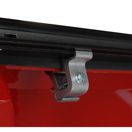 Full-Metal™ Jackrabbit® Tonneau Cover Kit; Incl. Canister/Rails; Powder Coated Aluminum Interlocked Panels; Retractable; Black;