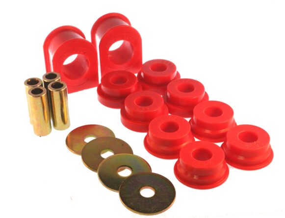 Sway Bar Bushing Set; Red; Front; Bar Dia. 32mm; Incl. Sway Bar End Link Bushings; Performance Polyurethane; For Vehicles After 3/99 Production Date;