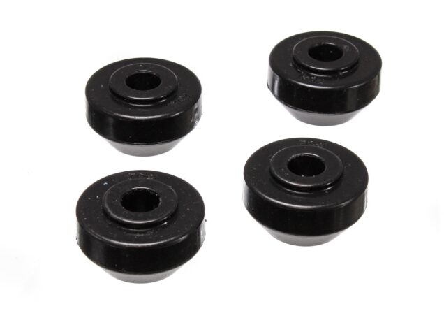 Strut Rod Bushing Set; Black; Front; Performance Polyurethane;