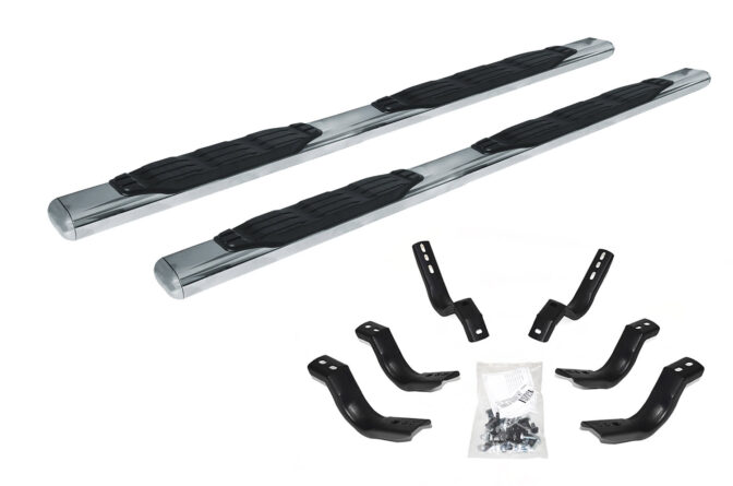 Go Rhino 105404387PS 5" 1000 Series Side Steps with Mounting Brackets Kit