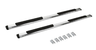 Go Rhino 685404787PS - 5" OE Xtreme Low Profile SideSteps With Mounting Bracket Kit - Polished Stainless Steel