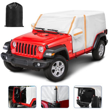 Silver Color 210D Oxford Cloth Full Door Cover for 2007-Later Jeep Wrangler 4 Door