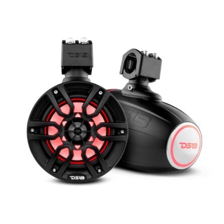 NXL 6.5" Marine Water Resistant Wakeboard Tower Speakers with Integrated RGB LED Lights 300 Watts