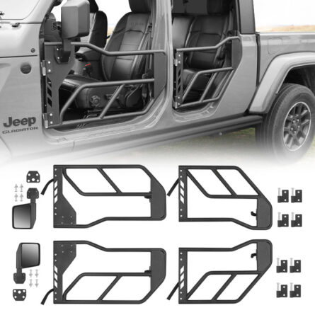 Jeep Tube Doors with Side View Mirror for 2018-2024 Wrangler JL JLU & Gladiator JT | Tough Style