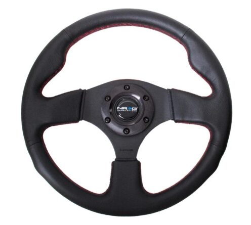 Steering Wheel 320mm Flt Bottom Black Leather