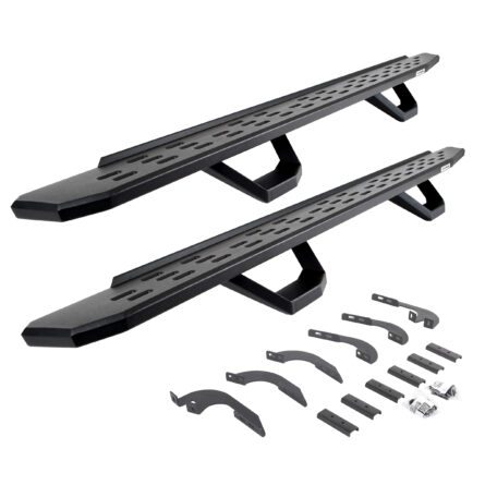 Go Rhino 6964328020PC RB30 Running Boards W/Mounting Brackets, 2 Pairs Drop Steps Kit -Double Cab Only