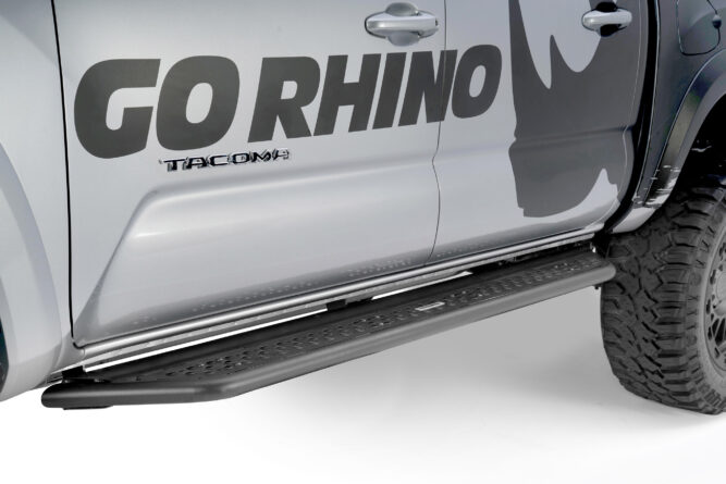 Go Rhino - D64432T - Dominator Xtreme D6 Side Steps with Rocker Panel Mounting Kit - Double Cab Only - Textured Black