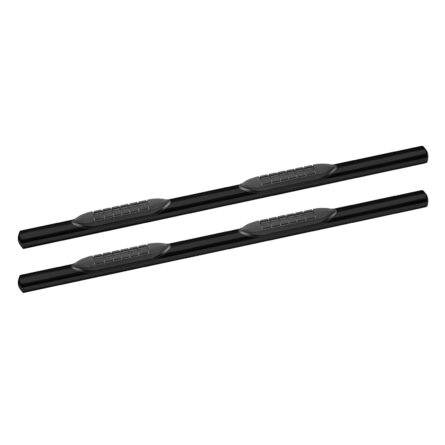 These 4 Oval Side-Step Nerf Bars are made of black powder-coated steel with seamless straight ends/feature recessed step pads made from injection-molded polymer. Two nerf bars; mounting brackets;/all required hardware is included.