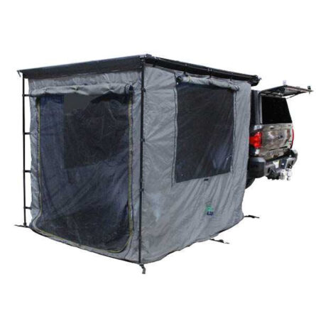 HD Nomadic 2.0 Awning Room Enclosure, Grey Body, Green Trim (4 Walls and Floor) Overland Vehicle Systems