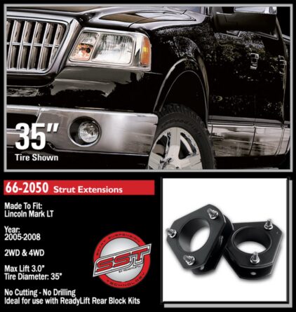 Front Leveling Kit; 3 in. Lift; Incl. All Hardware; Black Coating; Allows Up To 35 in. Tire;