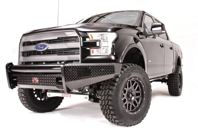Black Steel Front Ranch Bumper; 2 Stage Black Powder Coated; w/o Grill Guard; Incl. Light Cut-Outs;
