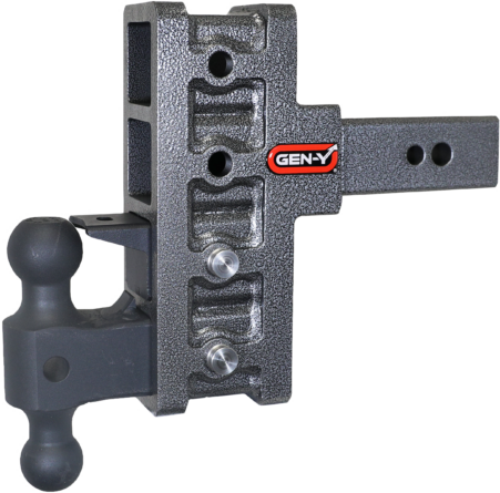 GEN-Y Hitch GH-1924 MEGA-DUTY 2.5" Shank 6" Offset Drop 3.5K TW 32K Hitch Dual-Ball & Pintle Lock