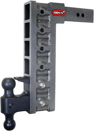 GEN-Y Hitch GH-626 MEGA-DUTY 2.5" Shank 15" Drop 3K TW 21K Hitch Dual-Ball Pintle Lock & Stabilizer