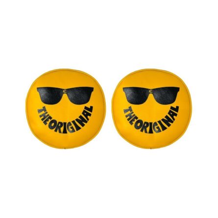 Vinyl Cover 8in Round Yellow w/Smiley Sunglass