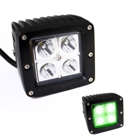 GREEN X-Hunter Series LED 3x3in 16-Watt 4-LED  Cube Spot Light Race Sport Lighting