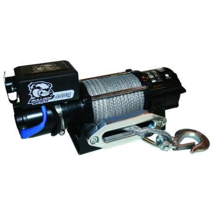 4,400 LB Trailer/Utility Winch 50 Ft Synthetic Rope Hawse Fairlead Mount Plate Bulldog Winch