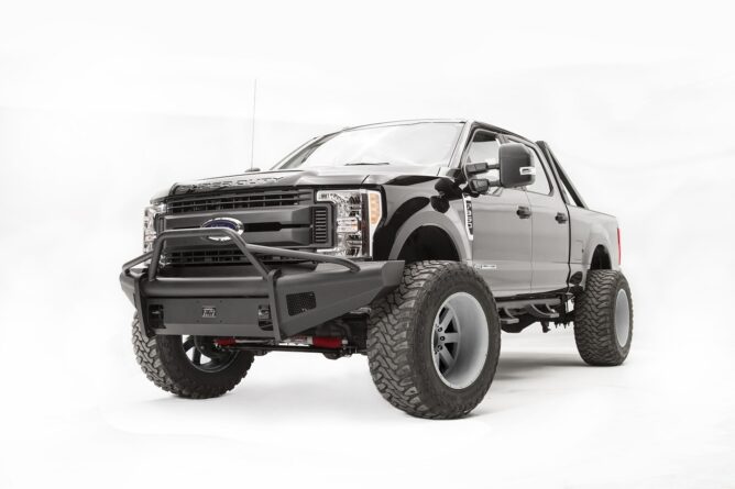 Elite Front Ranch Bumper; 2 Stage Black Powder Coated; w/Pre-Runner Guard; w/Tow Hook;