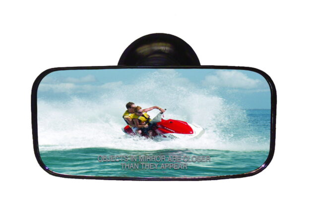 Suction Cup Mirror; 4 in x 8 in.; Fully Adjustable; Universal Mount;