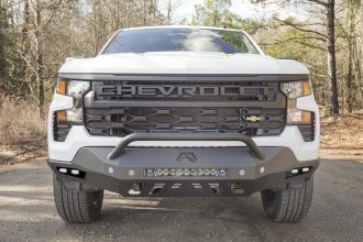 Vengeance Front Bumper; 2 Stage Black Powder Coated; Sensor Bumper; w/Pre-Runner Guard;