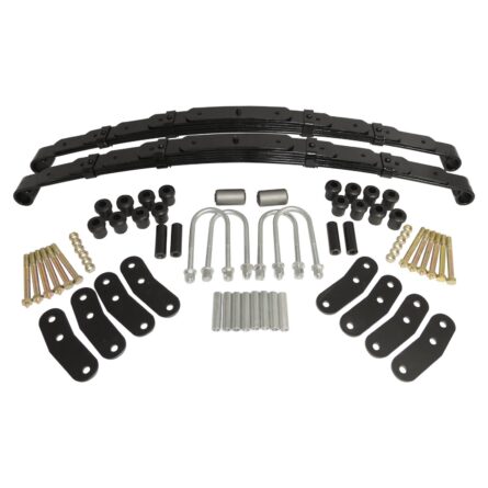 Leaf Spring Kit; 1-1.5 in. Lift; Incl. Pivot Bushings/U-Bolts/Set Of 4 RT Off-Road Shackles;