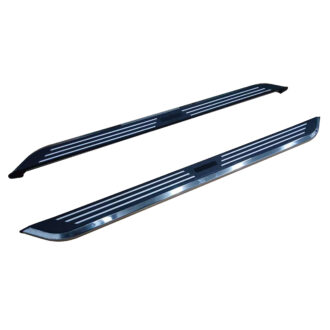 Black Horse Off Road Pinnacle Running Boards Black & Silver Aluminum PITU70