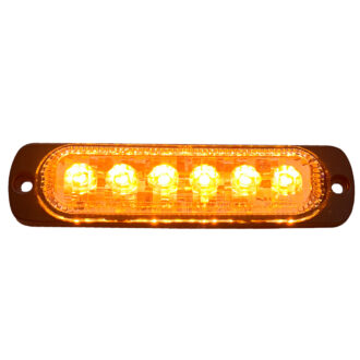 6-LED Ultra Slim Flush Mount 19-Flash Pattern Marker Strobe Light (Amber)