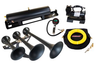 Onboard Air System w/Horns; Includes Triple Black Horns PN[730]/ 150/200 PSI Air Compressor PN[6450RC]/ 3.0 Gallon Air Tank PN[6351RT]; Spare Tire Location;