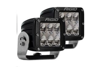 RIGID D-Series PRO LED Light, Driving Optic, Heavy Duty, Black Housing, Pair