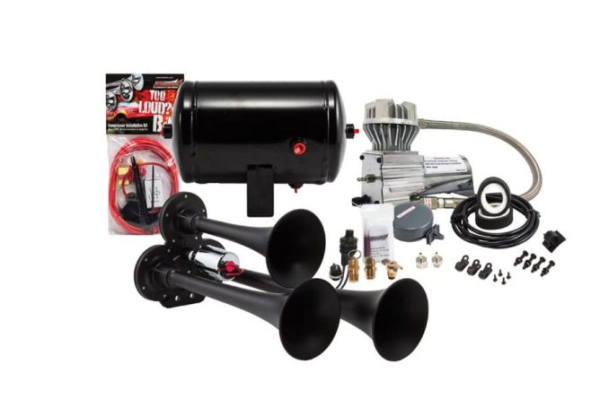 Kleinn ProBlaster™ Complete Black Compact Triple Air Horn Kit