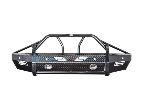 Xtreme Front Bumper Replacement; Black Powder Coated; Accommodates Factory Sensors;