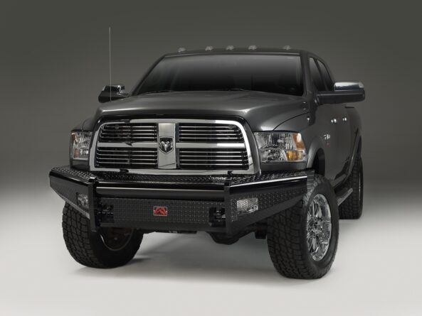 Black Steel Front Ranch Bumper; 2 Stage Black Powder Coated; w/o Full Grill Guard; Incl. Light Cut-Outs;