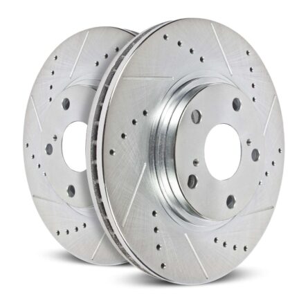 EVOLUTION DRILLED/SLOTTED ZINC PLATED ROTORS (PAIR)