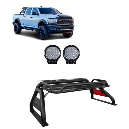 Black Horse Off Road Atlas Roll Bar Kit Black Steel RB-BA1B-PL69B